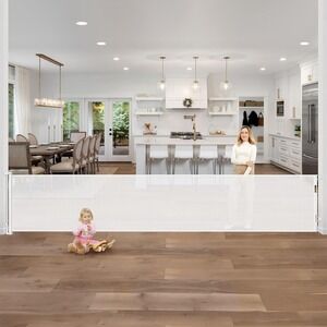 Retractable Extra-Wide Safety Gate 155 in Width, 35 in Height‎ for Baby & Dogs